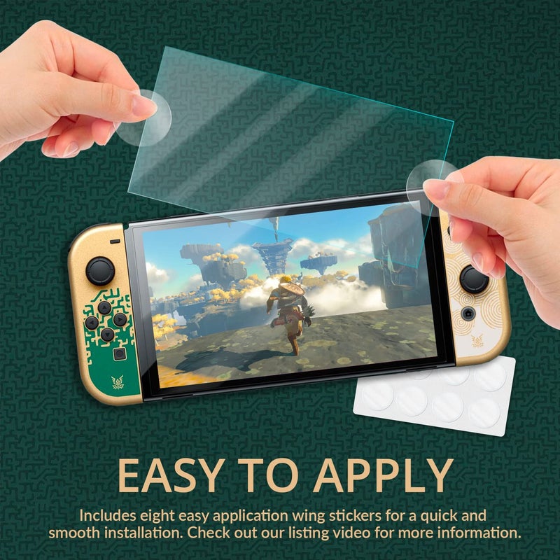 Orzly Glass Screen Protector for Nintendo Switch OLED 2024 Console Accessories (Pack of 4) - Tempered Glass Life time Edition - Image 4
